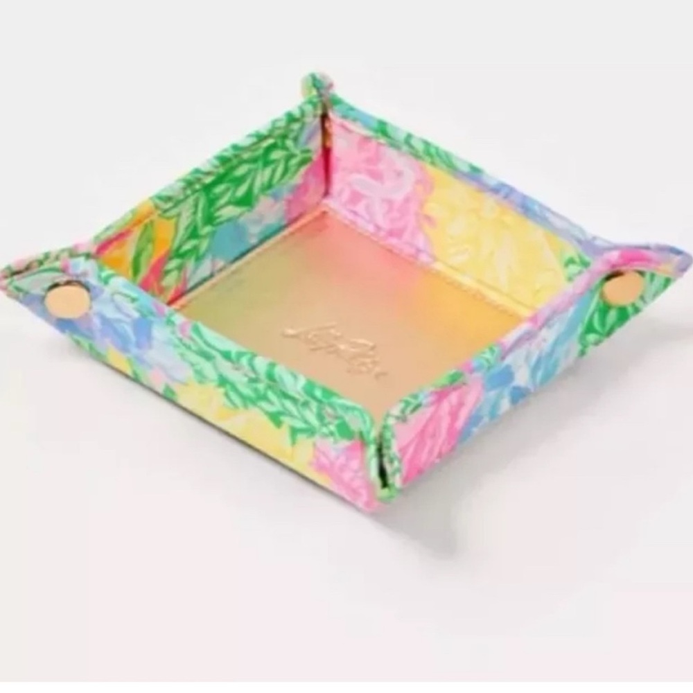 Lilly Pulitzer Colorful Catchall Tray with Gold Interior